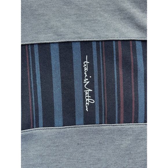 Travis Mathew Men's Size XXL Grey Cotton Blend Stripe Golf Polo Shirt - Picture 3 of 8